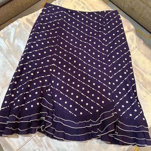 Anthropologie Odille Cotton & Silk Ruffle Bottom Midi Skirt, Size 10 (NWOT)